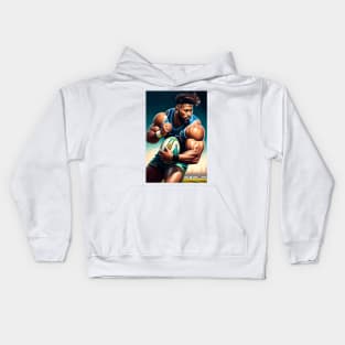 Rugby Player Painting Kids Hoodie